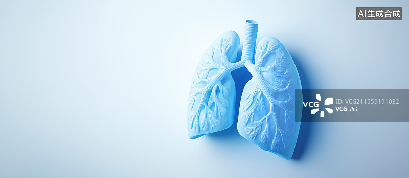 【AI数字艺术】3D立体卡通肺部模型展示图片素材