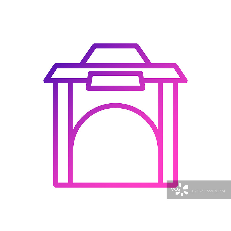 现代入口大门图标，带渐变色彩图片素材