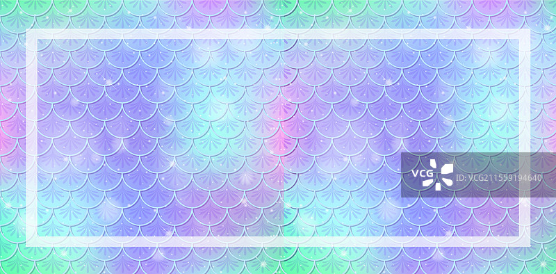 色彩鲜艳的美人鱼鳞片，带有全息效果图片素材