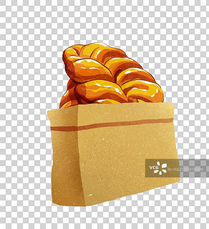 麻花水彩插画图片素材