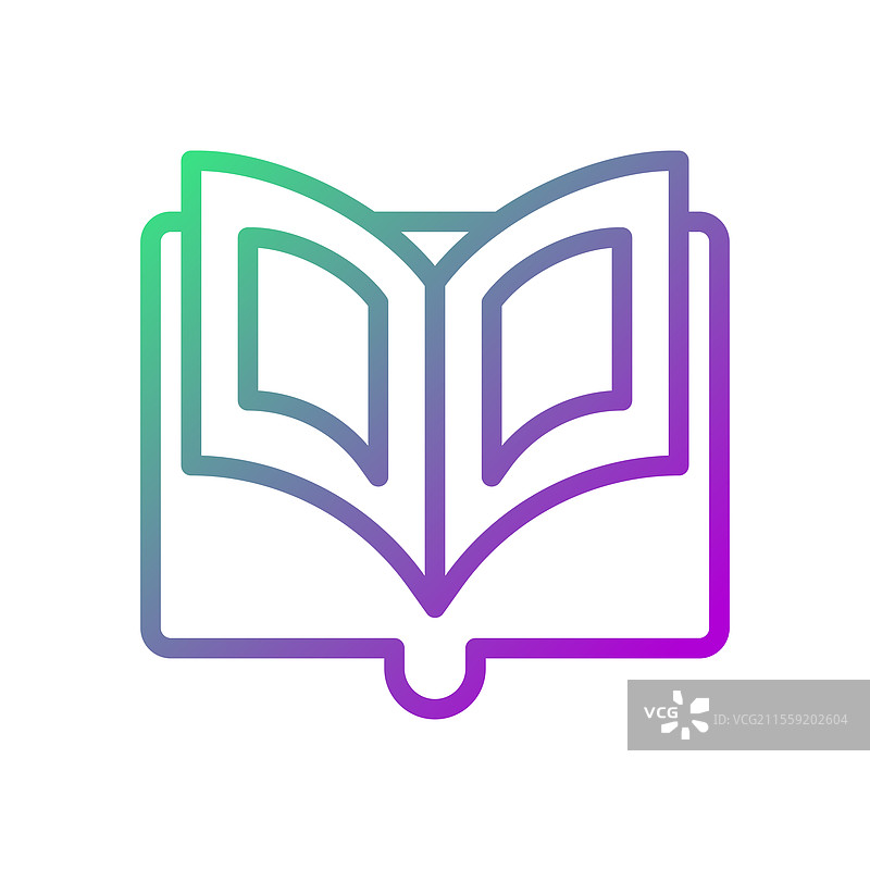 现代渐变风格设计的打开书本图标图片素材