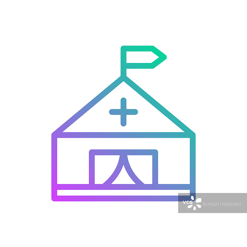 渐变医疗帐篷图标 医疗服务图片素材