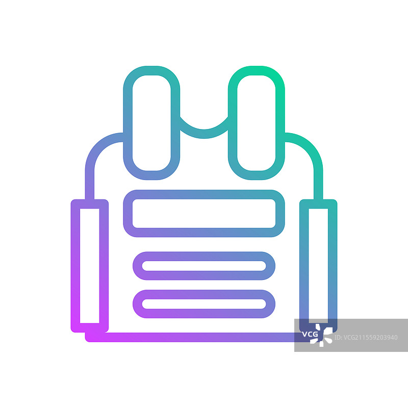 防弹背心设计的渐变图标图片素材