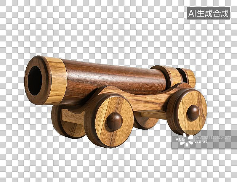 【AI数字艺术】木制大炮元素图片素材