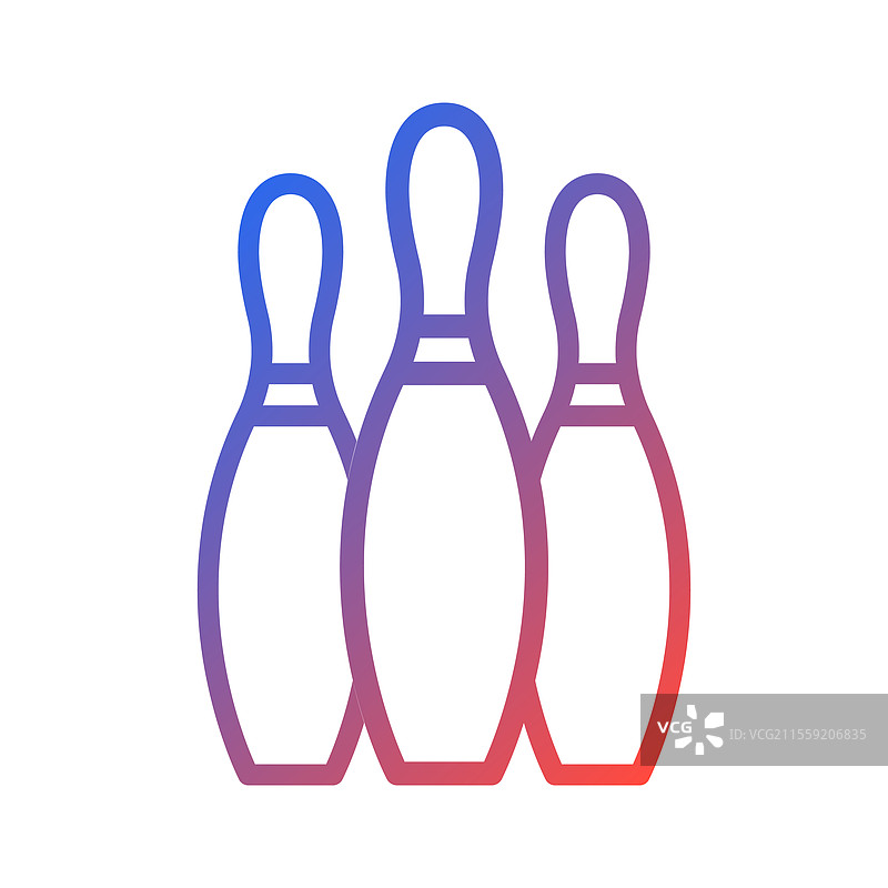 渐变保龄球瓶在白色背景上图片素材