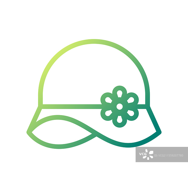 优雅的花卉帽轮廓图标图片素材