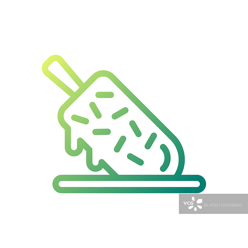 融化的冰棒图标，带有撒糖的设计图片素材