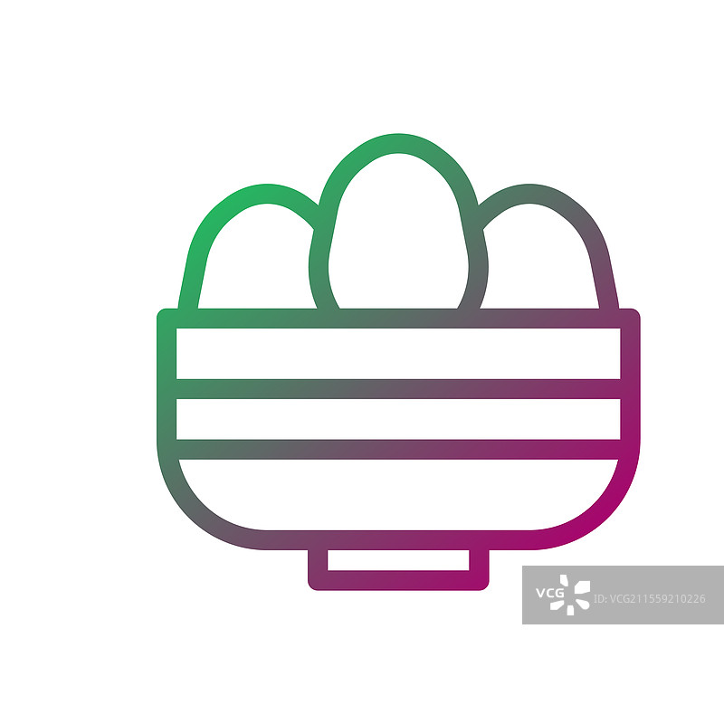 碗中的鸡蛋渐变轮廓图片素材