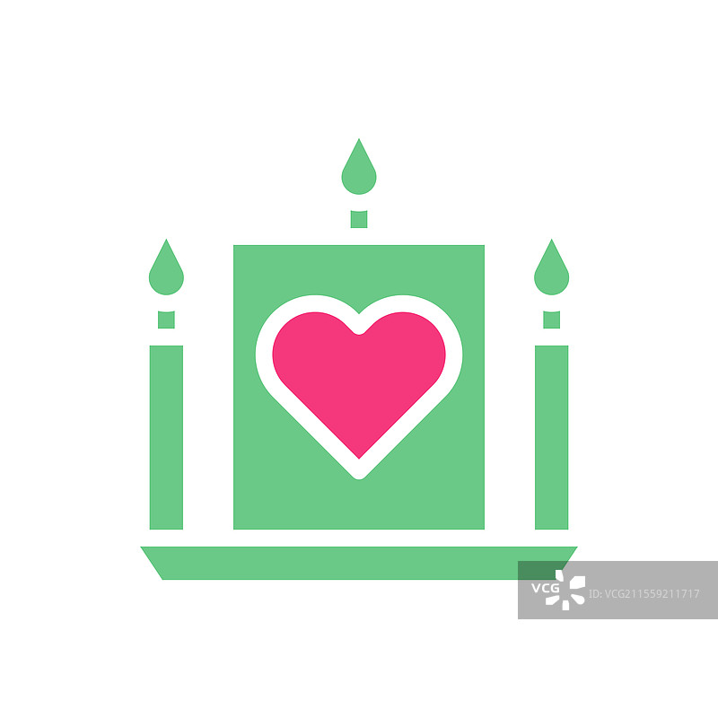心形蜡烛爱心极简图标符号图片素材