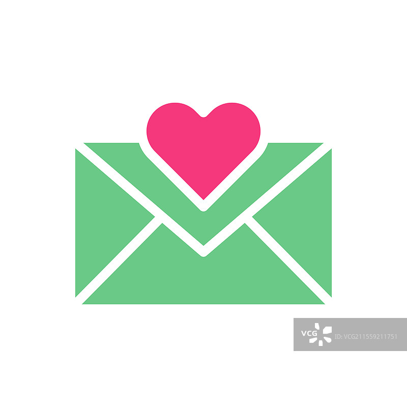 带有粉色心形的爱情信封图标图片素材