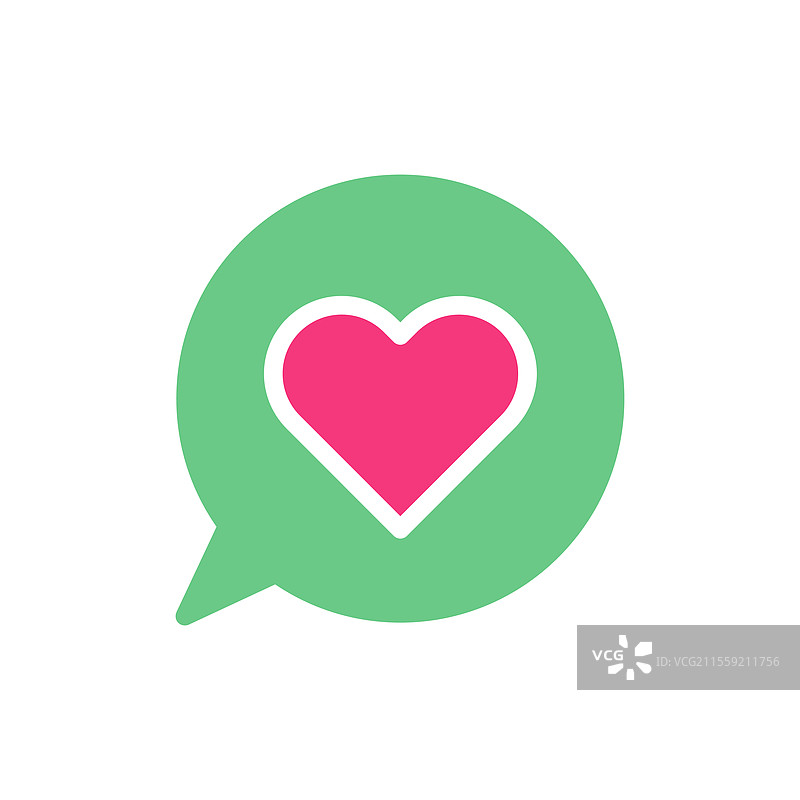极简风格的心形对话气泡图标图片素材