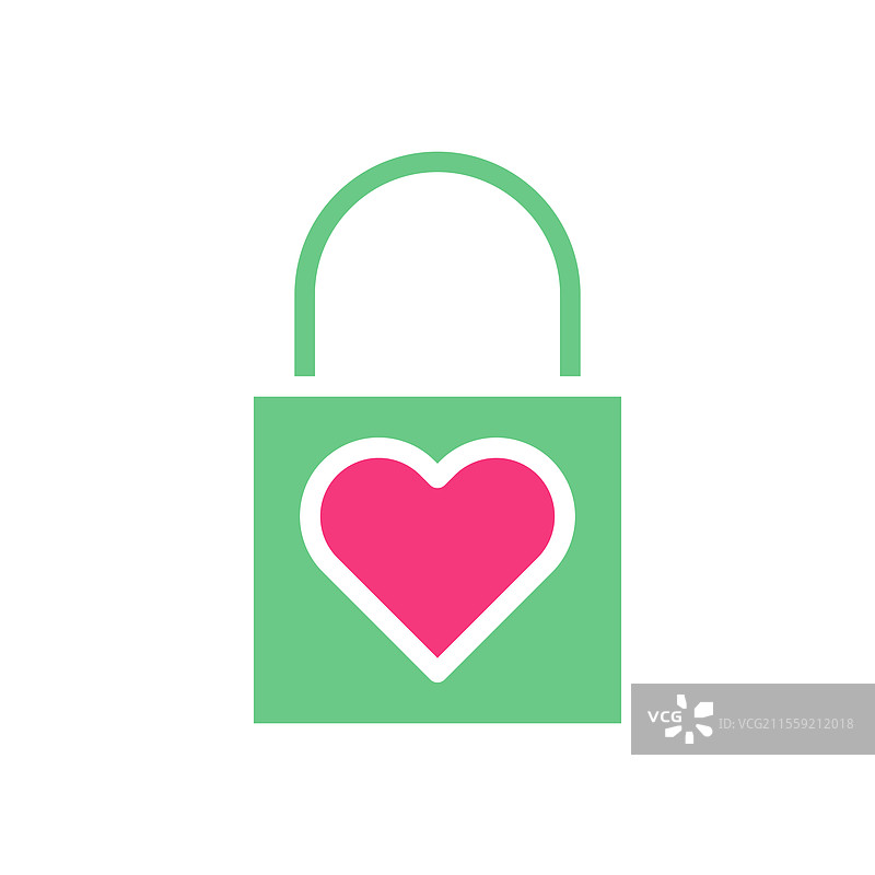 心锁爱情安全与关系图标图片素材