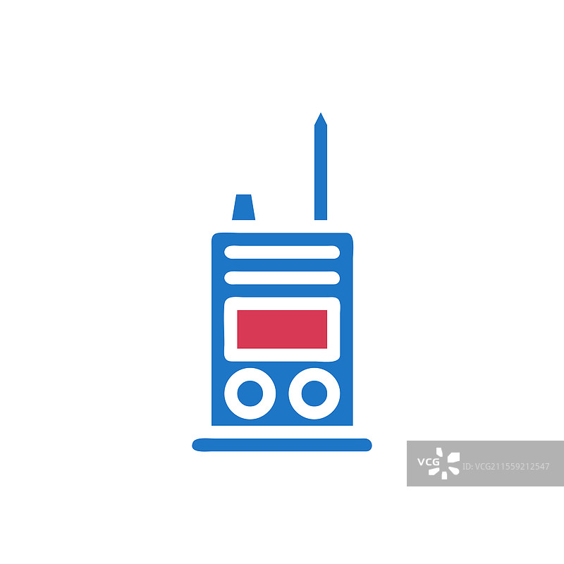 简单的蓝色和红色无线电收发器图片素材