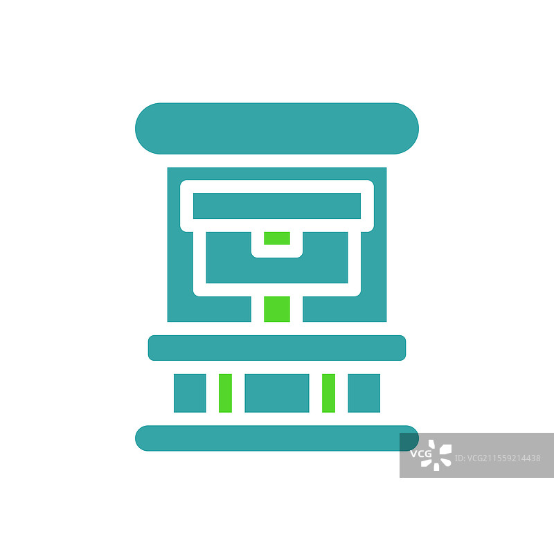 时尚的蜂巢图标，采用青色和绿色。图片素材