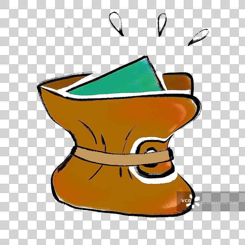 元素：被勒紧的钱包漫画图片素材