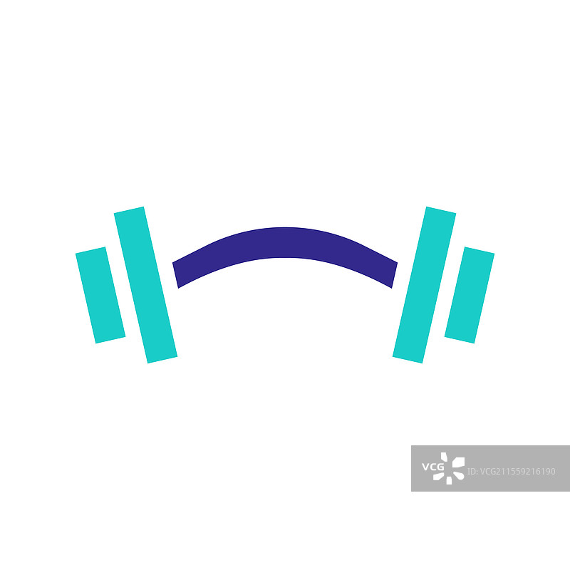 现代杠铃标志，适用于健身和健身房设计图片素材