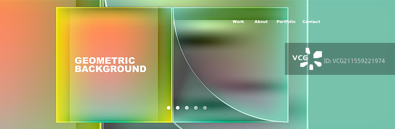 圆形三角形和正方形的网站页面模板图片素材