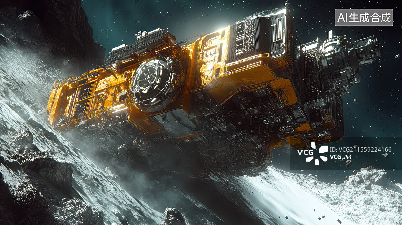 【AI数字艺术】太空探险车月球行驶图片素材