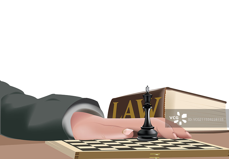 律师在棋盘上进行战略布局图片素材