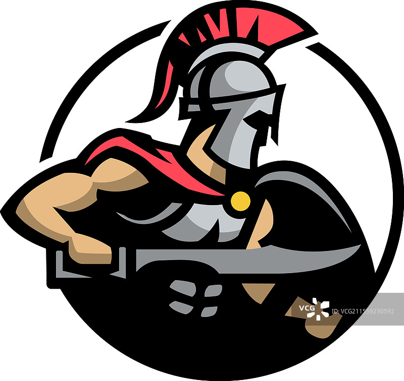 斯巴达战士徽标标志图片素材