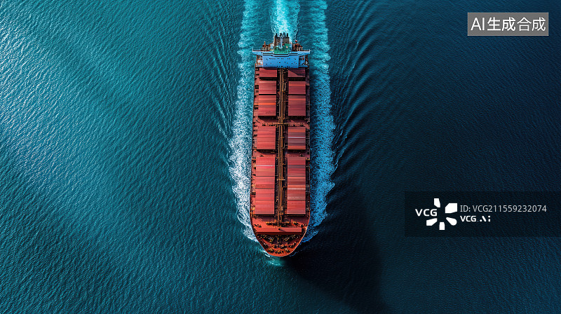 【AI数字艺术】航行在大海上的集装箱货轮海上立体集装箱货船图片素材