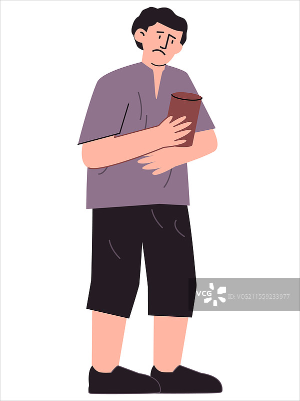 可怜的男人角色，悲伤不快乐的面部表情图片素材