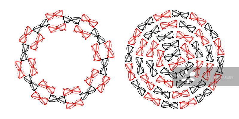 黑色和红色框架的圆形眼镜图片素材