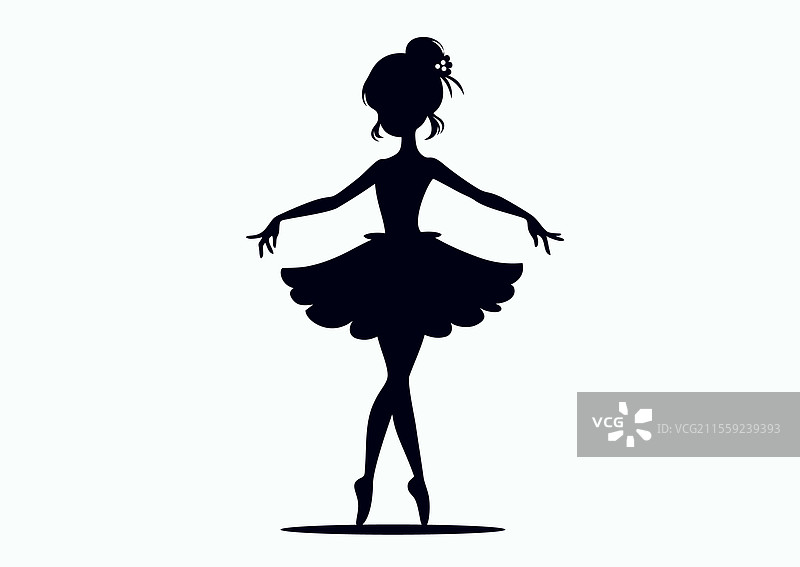 优雅芭蕾舞者的剪影图片素材