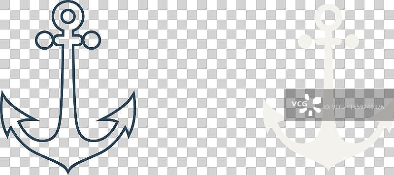 锚的轮廓图标集图片素材