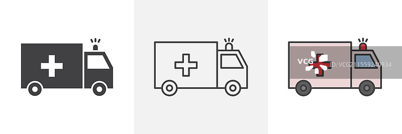 网站设计用救护车图标包图片素材