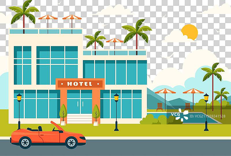 酒店的内外部建筑图片素材