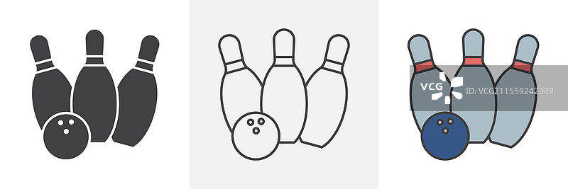 保龄球图标包用于网站设计图片素材