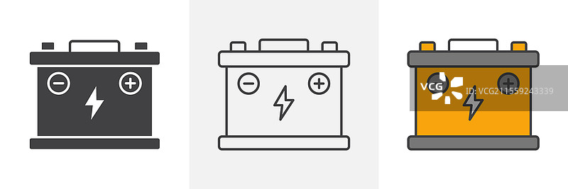 网站设计用汽车电池图标包图片素材