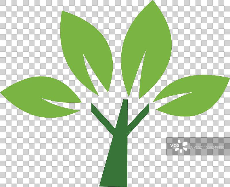 带叶子的树标志图片素材