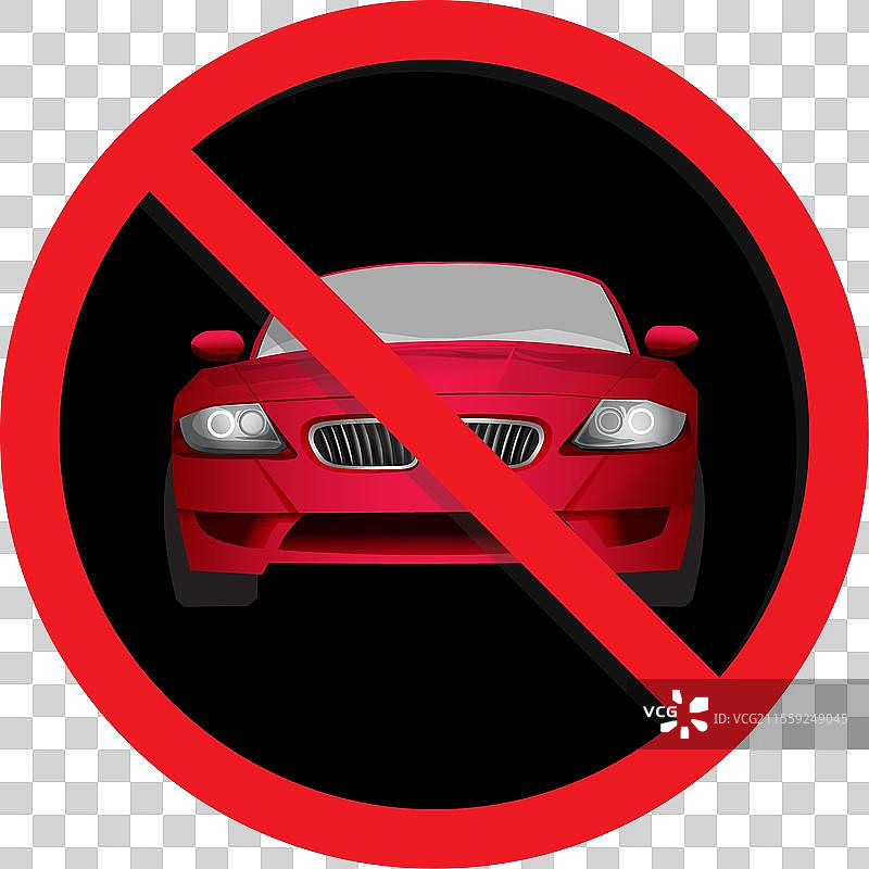 禁止停车的圆形标志图片素材
