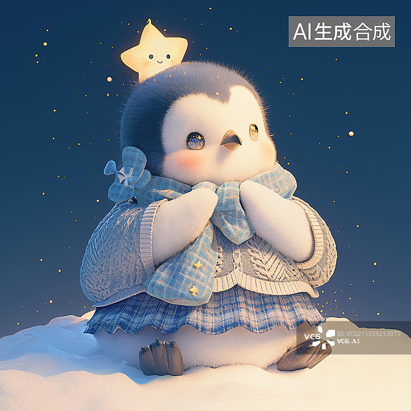 【AI数字艺术】企鹅童话风插画图片素材