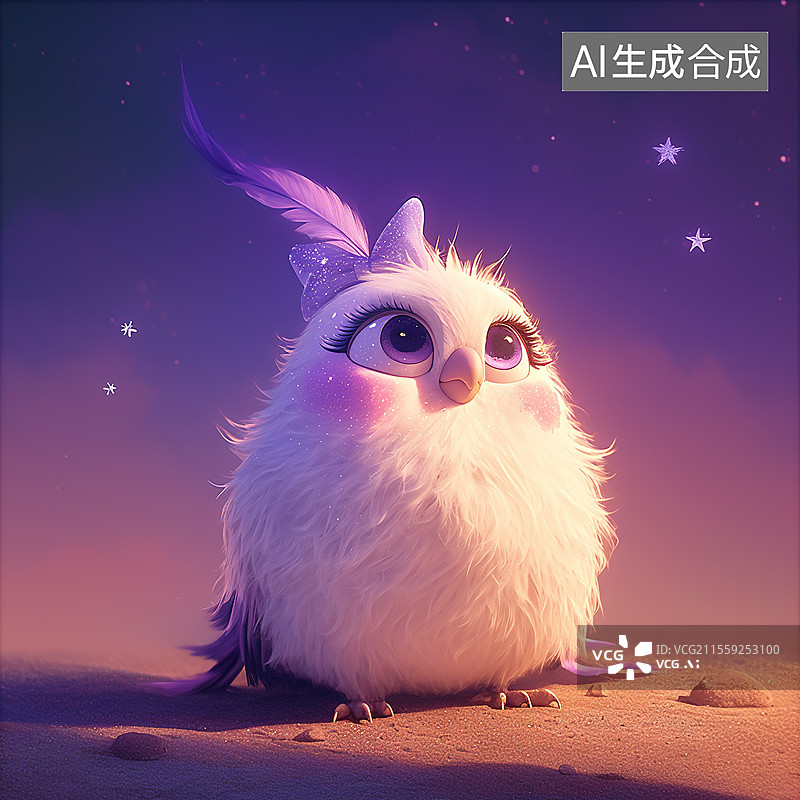 【AI数字艺术】鸟童话风插画图片素材