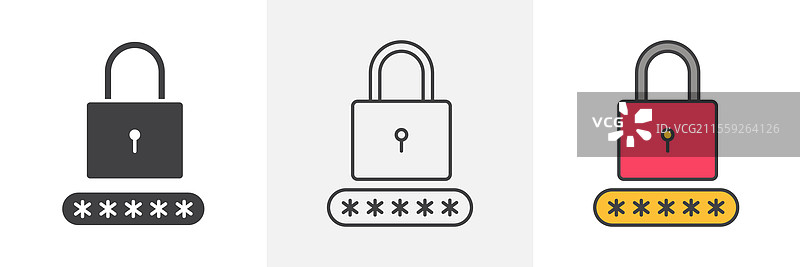 网站设计用密码图标包图片素材