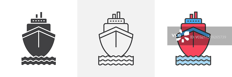 网站设计用船只图标包图片素材