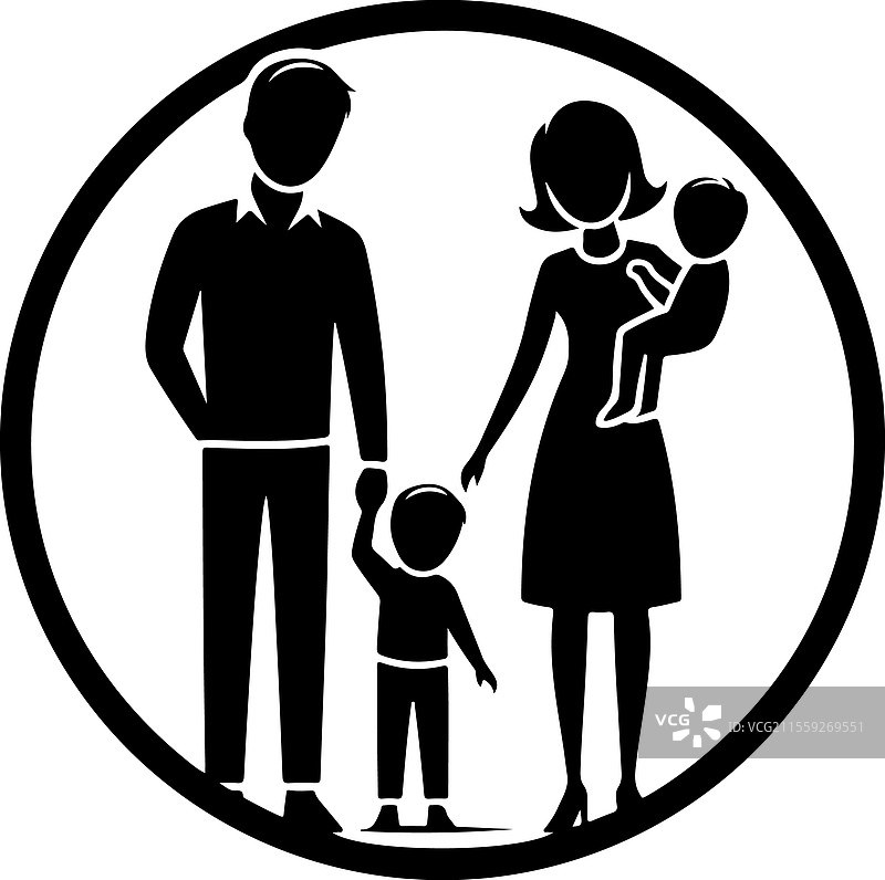 快乐家庭剪影设计图片素材