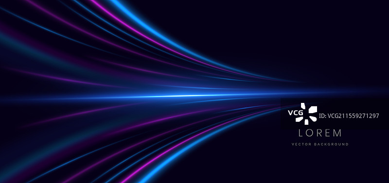 抽象的未来主义蓝色和粉色曲线光线图片素材