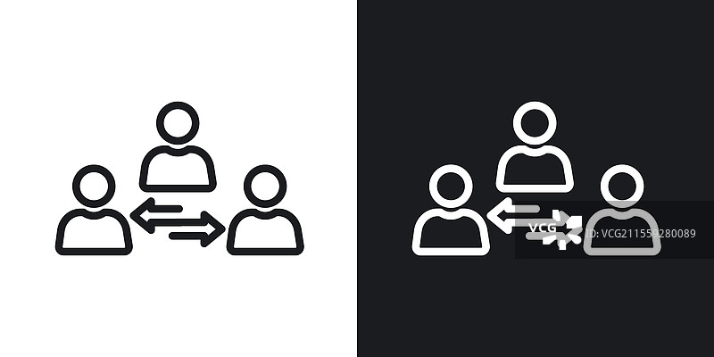 黑白线条风格的调解人图标图片素材