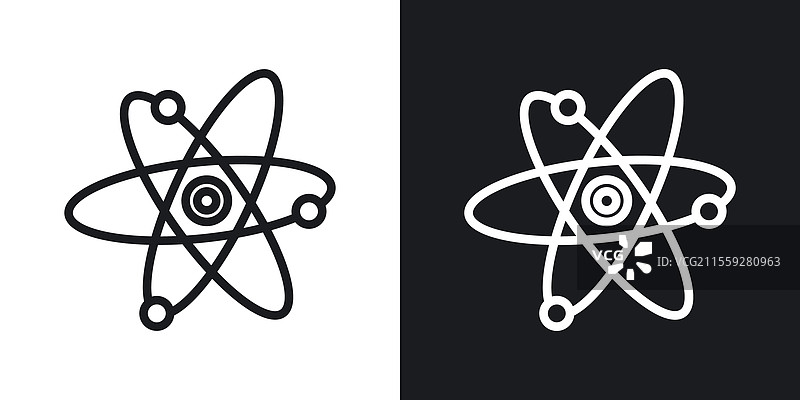 黑白线条的物理图标图片素材