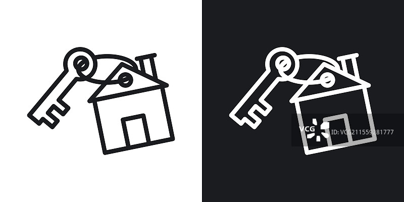 黑白色的房屋出售或出租图标图片素材