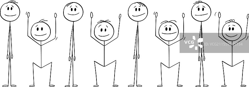 可平铺的卡通人物线条图形图片素材