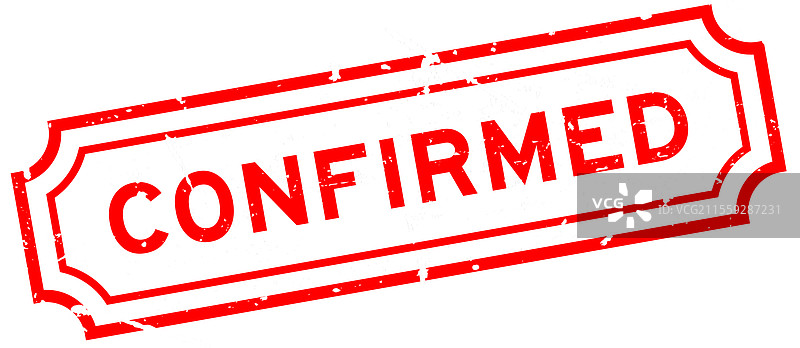 红色磨损确认字样橡胶印章图片素材