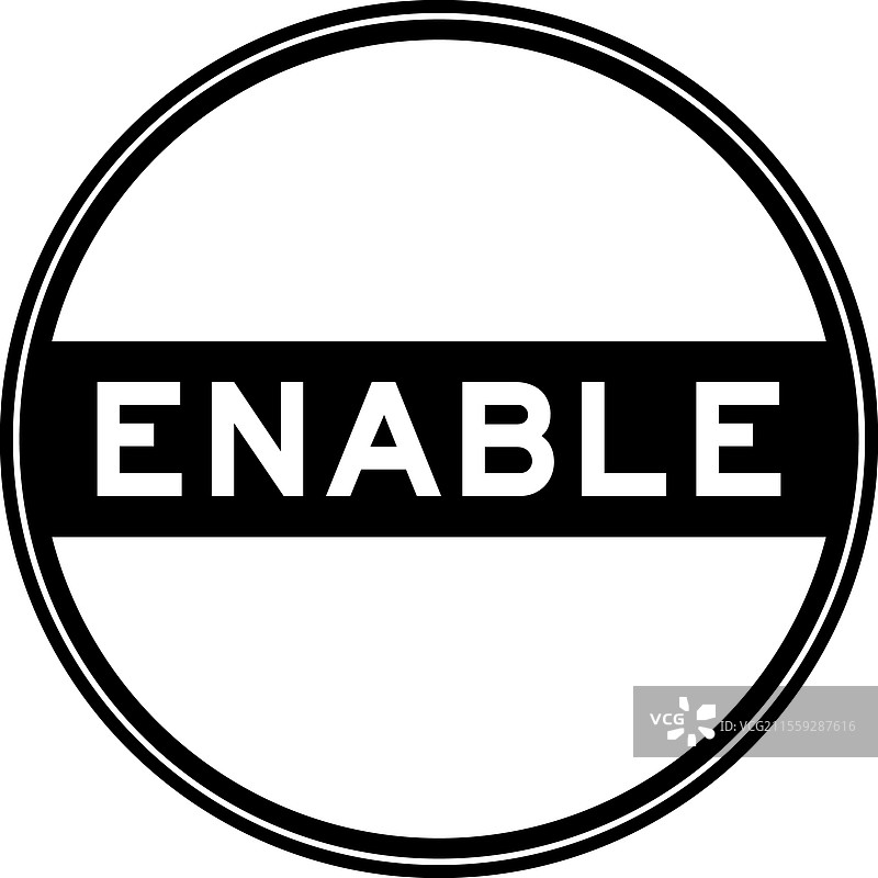 黑色圆形印章贴纸，启用在文字中图片素材