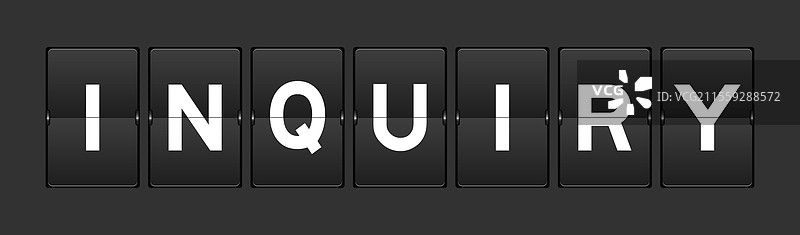 黑色模拟翻转板，上面写着“询问”图片素材