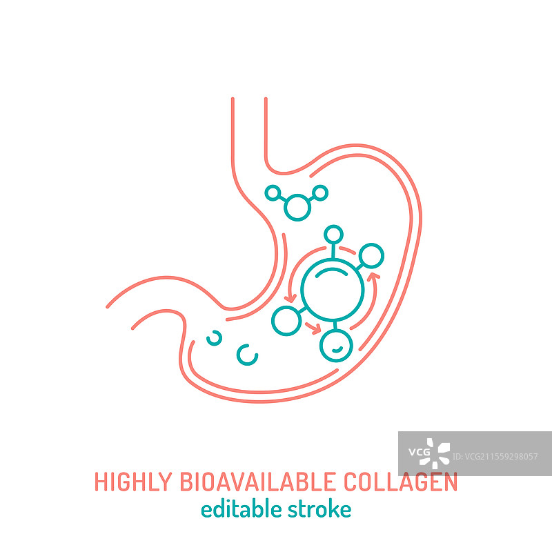 极简线条图标 高生物利用度胶原蛋白图片素材