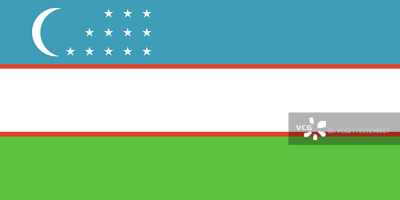 乌兹别克斯坦国旗的官方颜色和比例图片素材